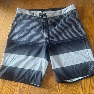 Vans Men's Black & Gray Striped Board Shorts